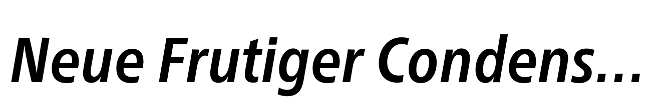Neue Frutiger Condensed Bold Italic